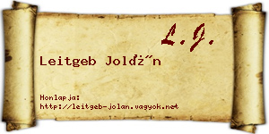 Leitgeb Jolán névjegykártya