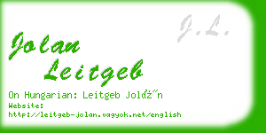 jolan leitgeb business card